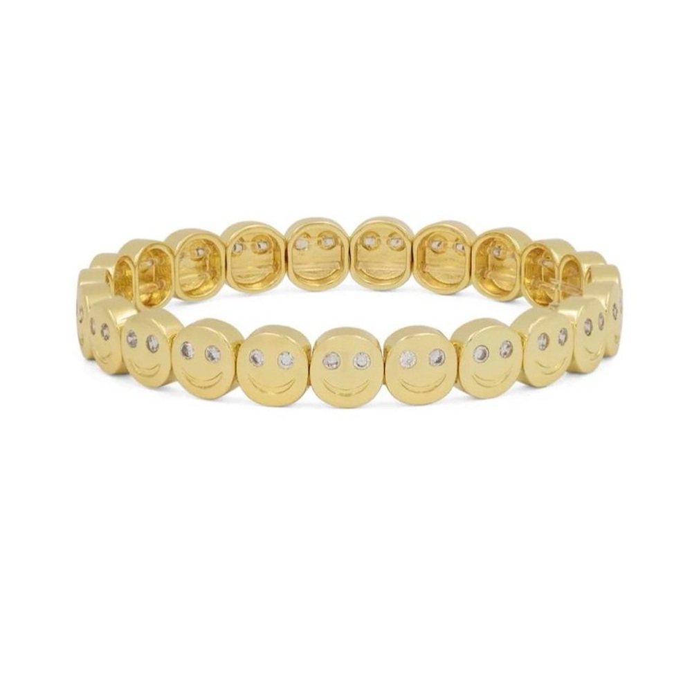 Lisa gozlan THE GEMSTONE Gold Smiley Face Bracelet